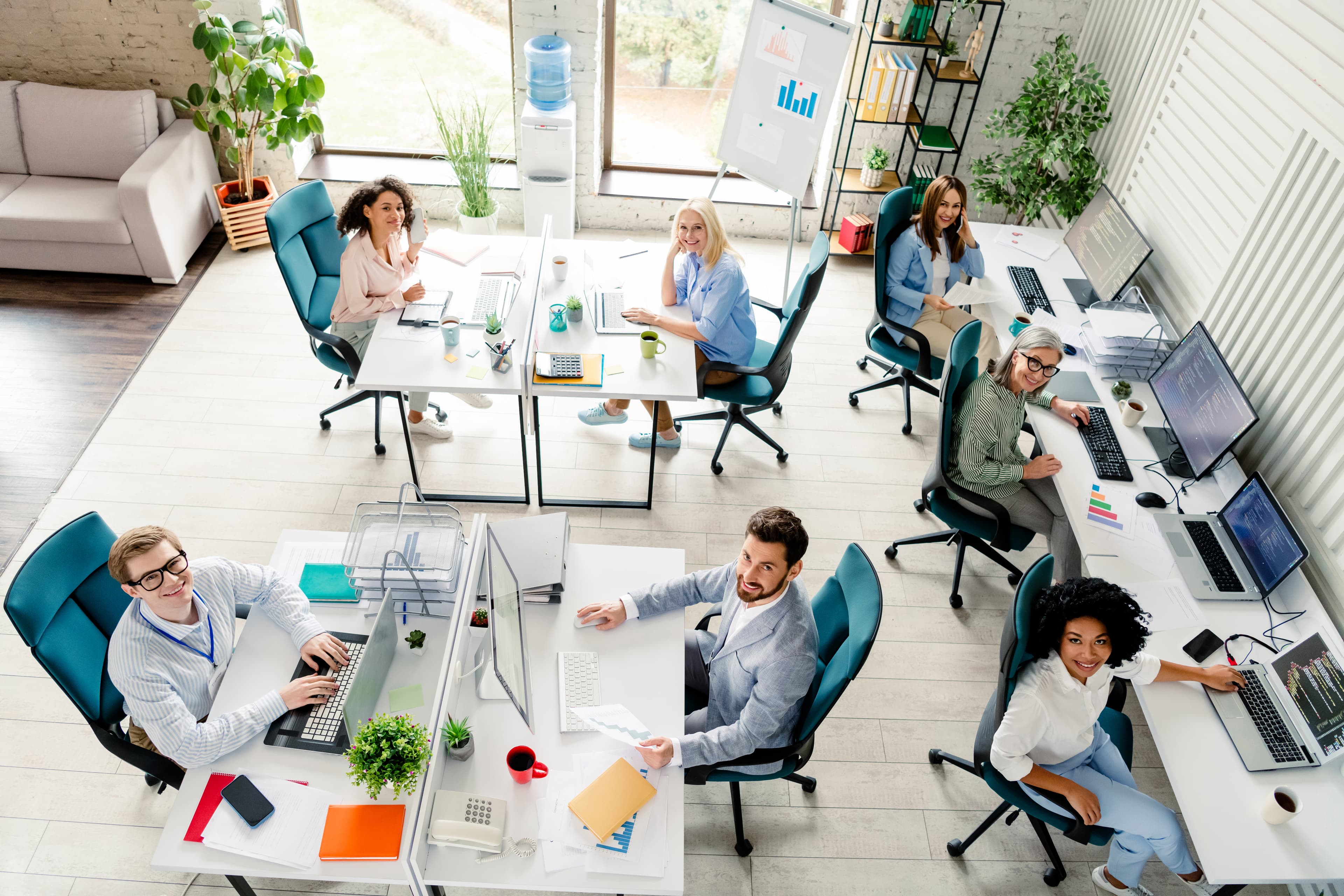 Team collaborating in a workplace